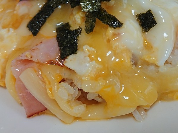 5分でランチ♪ハムチーズ丼