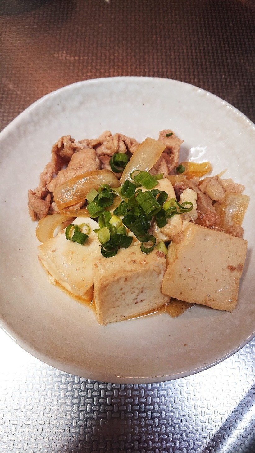豚コマ肉のシンプル肉豆腐の画像
