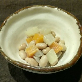 レンジで簡単 減塩 お豆と野菜の味噌煮