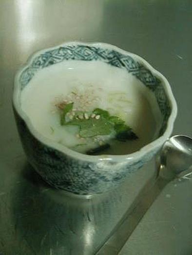 島どうふの冷製スープの写真