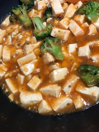 ブロッコリー麻婆豆腐 簡単ダイエット飯の写真