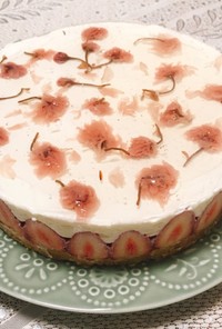 春のおもてなし♡桜と苺のレアチーズケーキ