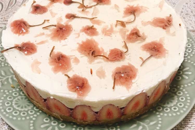 春のおもてなし 桜と苺のレアチーズケーキ レシピ 作り方 By マカロン クックパッド