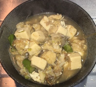 舞茸と高野豆腐とアスパラガスのみぞれ煮の写真