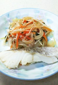 魚と野菜のドレッシング蒸し