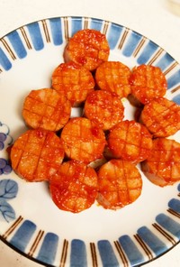 魚肉ソーセージで簡単☆丸型ケチャップ炒め