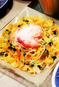 簡単 鯛の中華風刺身サラダ
