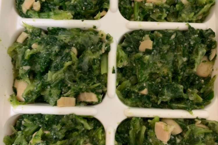 離乳食後期 小松菜大豆の胡麻和え レシピ 作り方 By がほんず クックパッド 簡単おいしいみんなのレシピが360万品