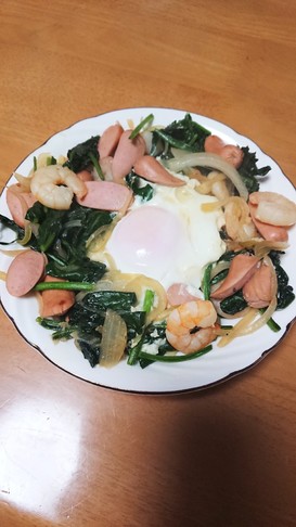 ほうれん草と卵の洋風炒め♡