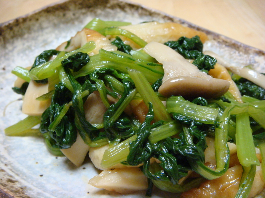 小松菜とエリンギのオイスター炒めの画像