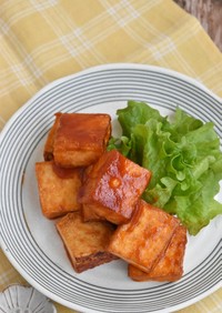 厚揚げ豆腐のケチャップ焼き