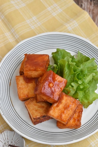 厚揚げ豆腐のケチャップ焼きの写真