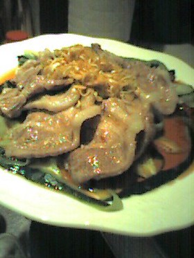 蒸し豚の豆板醤ソース