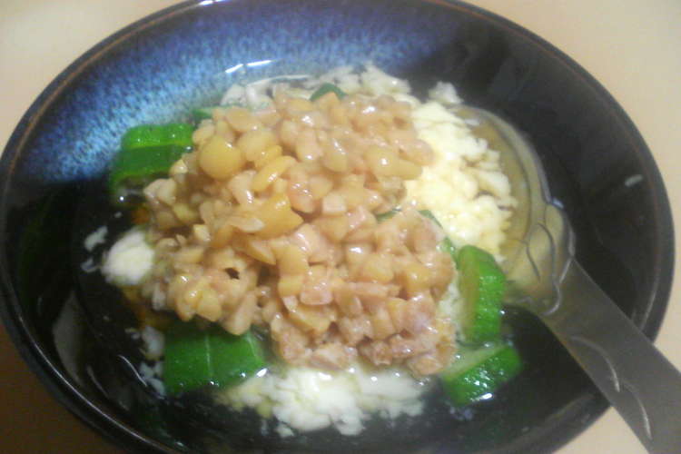 スプーンで食べる 納豆オクラで玉子どうふ レシピ 作り方 By かい Go クックパッド