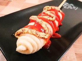 簡単おやつ☆うどんでアメリカンドッグ