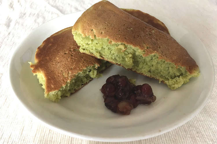 材料三つ もちもちの抹茶ホットケーキ レシピ 作り方 By 緑野かえる クックパッド