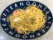 冷凍シーフードミックスのパスタの写真