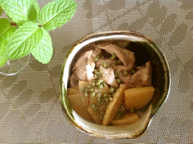 たけのこと豚肉の煮物 山椒風味
