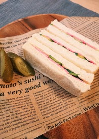 喫茶店風☆ハムきゅうりのサンドイッチ☆