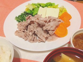 豚しゃぶと春の温野菜☆おろしソース
