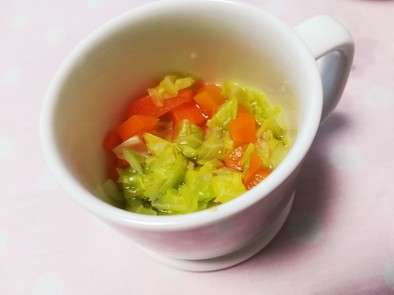 【離乳食に便利】ストック野菜と野菜スープの写真