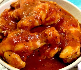 トマトソース缶で☆手羽元のトマト煮込み♪