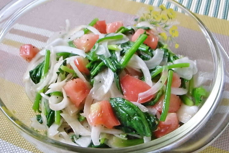 ほうれん草と新玉ねぎの中華風サラダ レシピ 作り方 By Moj クックパッド