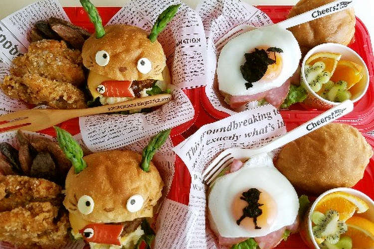 こどもの日キャラ弁簡単トトロバーガー レシピ 作り方 By ｙｏｃｃｈｉｍａｍａ クックパッド