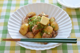 じゃがいもと鶏肉の照り焼き