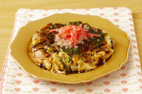 お豆腐ときのこのふんわりお好み焼き