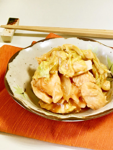 レンジで♪鶏キャベツのケチャップ味噌煮の写真