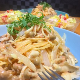 絶品簡単♪素材の味♪具沢山たらこパスタ❀
