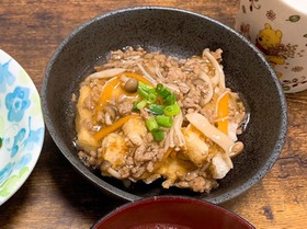揚げだし豆腐と揚げだし筍の餡かけ