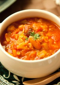 ひよこ豆と春キャベツの⁂トマトスープ