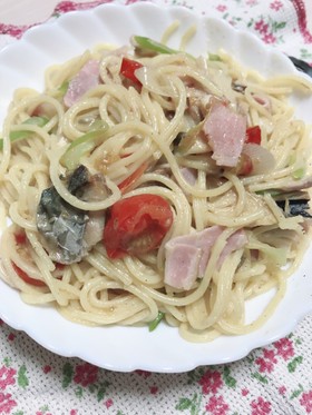 鯖の塩焼きリメイク☆パスタ