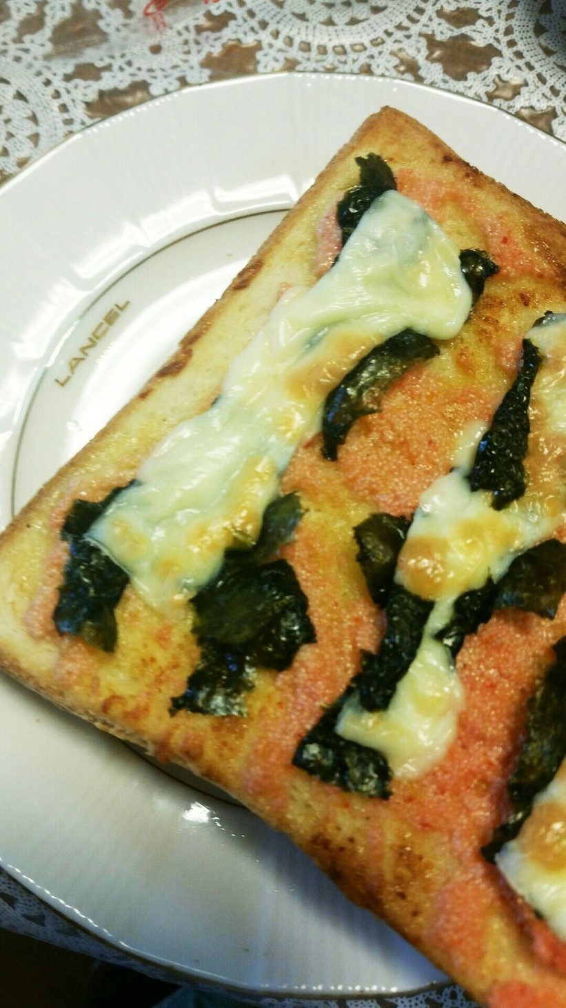 妊娠中たべた明太マヨ海苔チーズトーストの画像