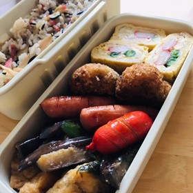 12.旦那様お弁当姫竹の炊き込みごはん