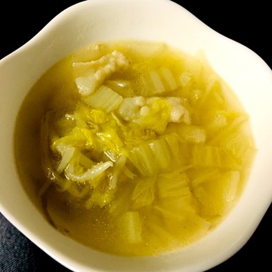 白菜ともやしの中華スープの写真