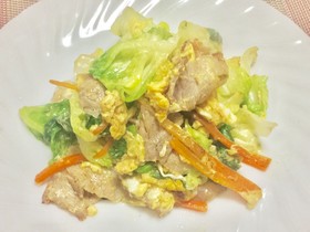 豚肉とレタスの卵炒め