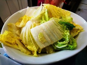 白菜大量消費~電子レンジで塩味炒め