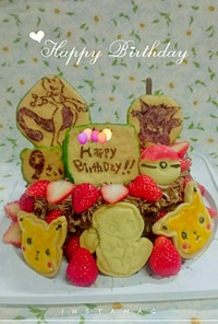 ポケモンキャラ誕生日ケーキ  チョコ味
