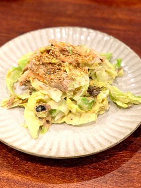 3分でできる!鯖缶でキャベツサラダ!