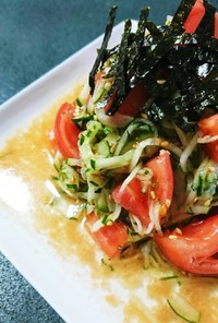 簡単 トマトときゅうりの中華風サラダ