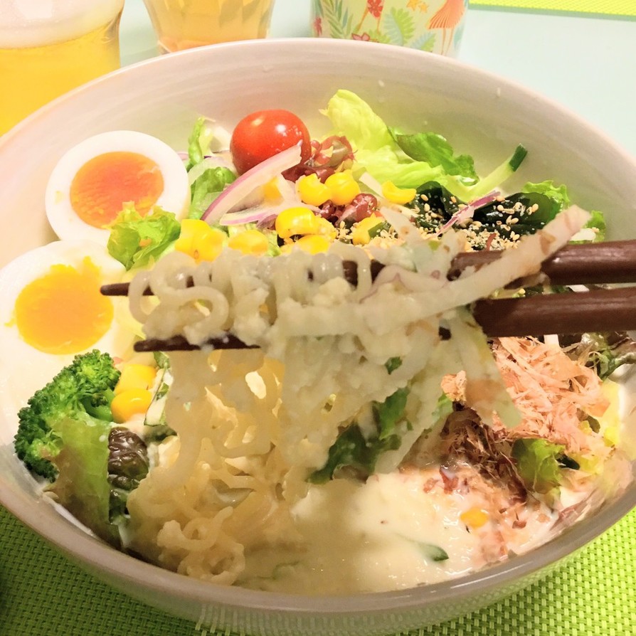 ビシソワーズ風 豆腐スープ冷やしラーメンの画像