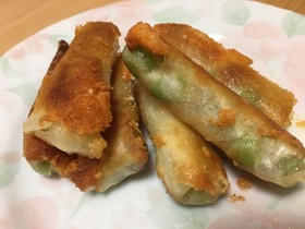 簡単 おつまみ 枝豆とチーズ春巻き