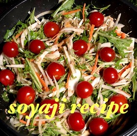 水菜と新玉ねぎのサラダ キャンプ飯