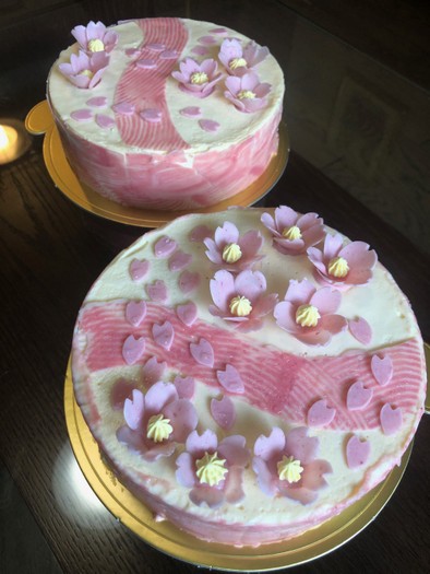 桜のムースケーキの写真