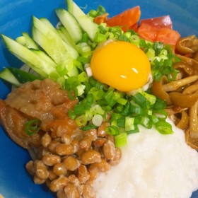 簡単♪ネバネバ&野菜のぶっかけうどん❀