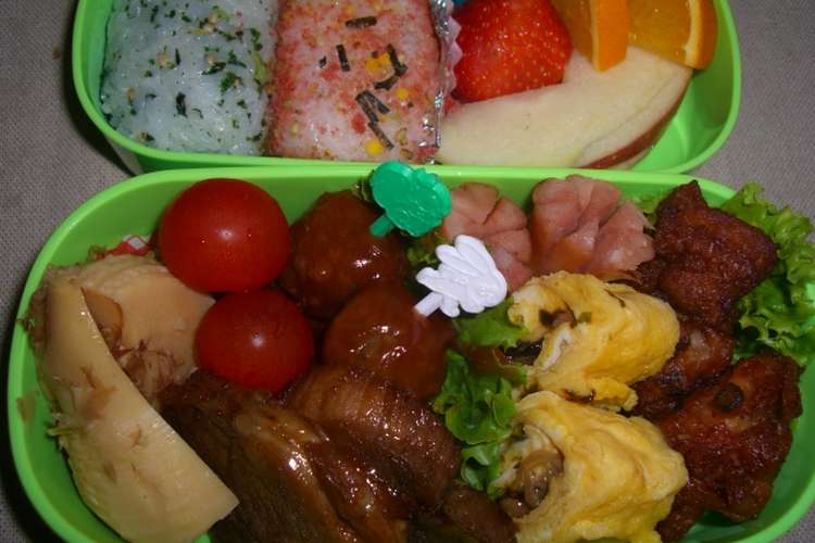 春の遠足 小学生のお弁当 カラッと唐揚げ レシピ 作り方 By しろはなまめ クックパッド