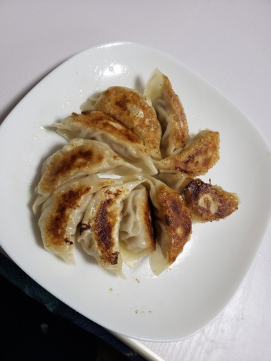 タケノコと白菜と豚ひき肉の焼き餃子の写真